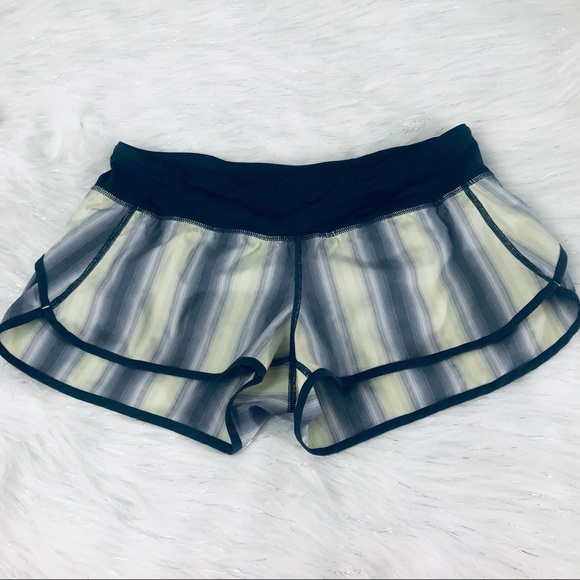 lululemon athletica Pants - 037 LULULEMON SPEED  SHORT  CITRON COAL OMBRÉ STRIPE.SIZE 8